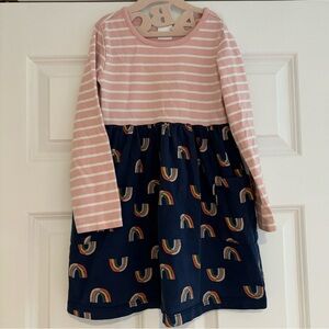 Hanna Andersson Rainbow and Stripe Dress size 5